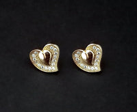 Urthn Gold Plated Heart Shape Stud Earrings - 1309909A