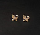 Urthn Butterfly Shape Gold Plated Stud Earrings - 1309910A
