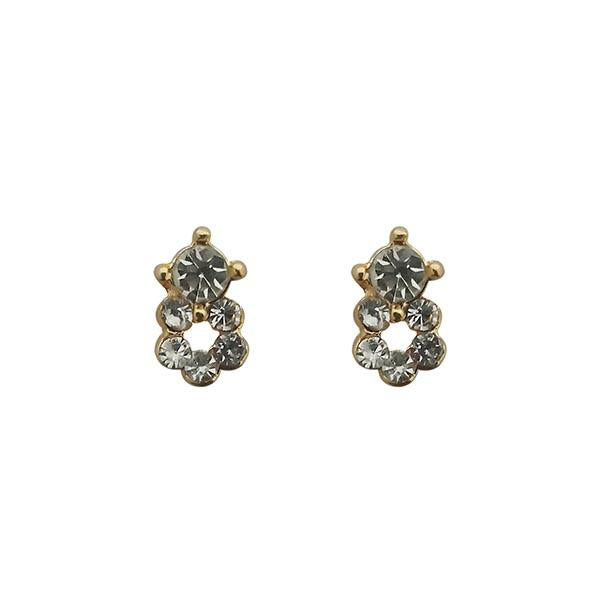 Kriaa Austrian Stone Gold Plated Stud Earrings - 1310051