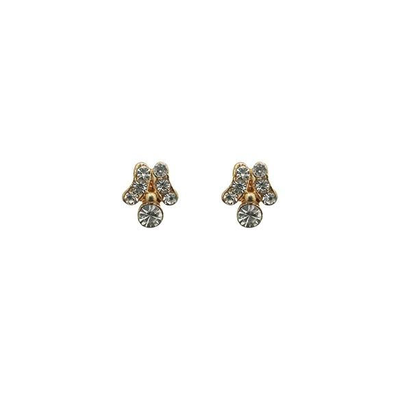 Kriaa Austrian Stone Gold Plated Stud Earrings - 1310053