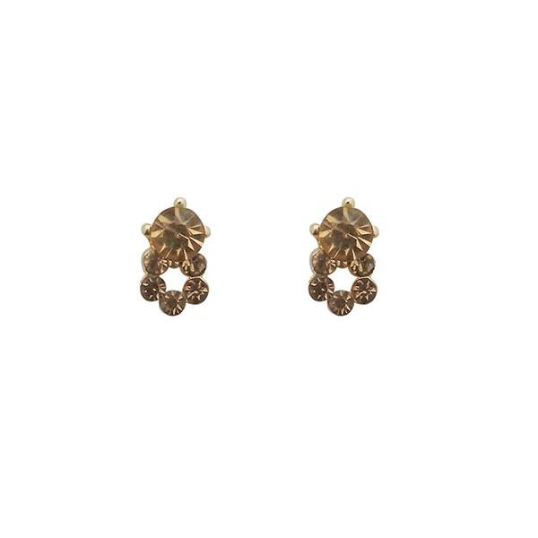 Kriaa Austrian Stone Gold Plated Stud Earrings - 1310054