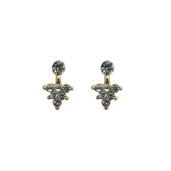 Kriaa Austrian Stone Gold Plated Stud Earrings - 1310055