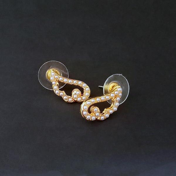 Kriaa Pearl Stud Gold Plated Earrings - 1310070