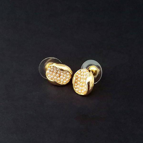 Kriaa Pearl Stud Gold Plated Earrings - 1310073