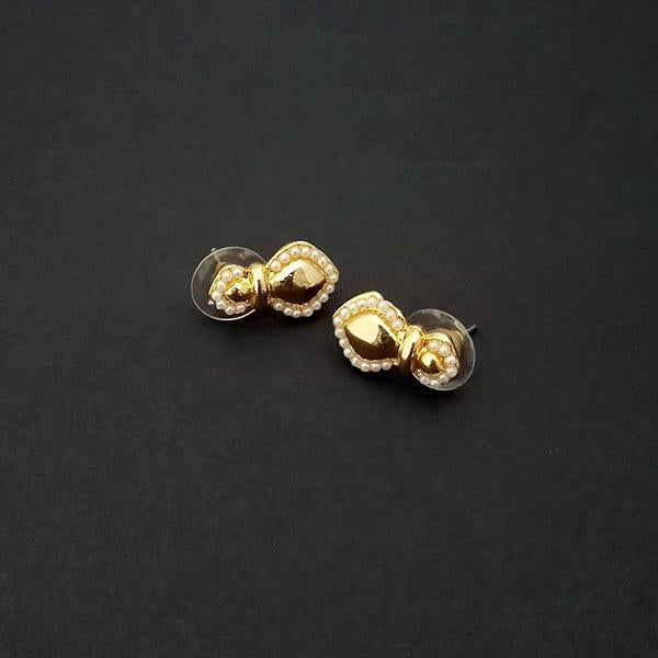 Kriaa Pearl Gold Plated Stud Earrings - 1310091