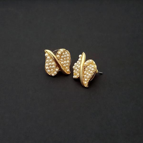 Kriaa Gold Plated Pearl Stud Earrings - 1310147