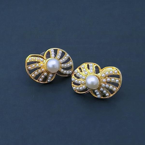 Kriaa Gold Plated Pearl Stud Earrings - 1310148