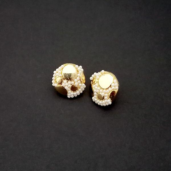 Kriaa Gold Plated Pearl Stud Earrings - 1310152