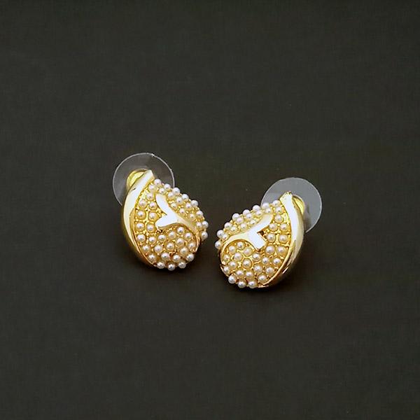 Kriaa Gold Plated Pearl Stud Earrings - 1310154