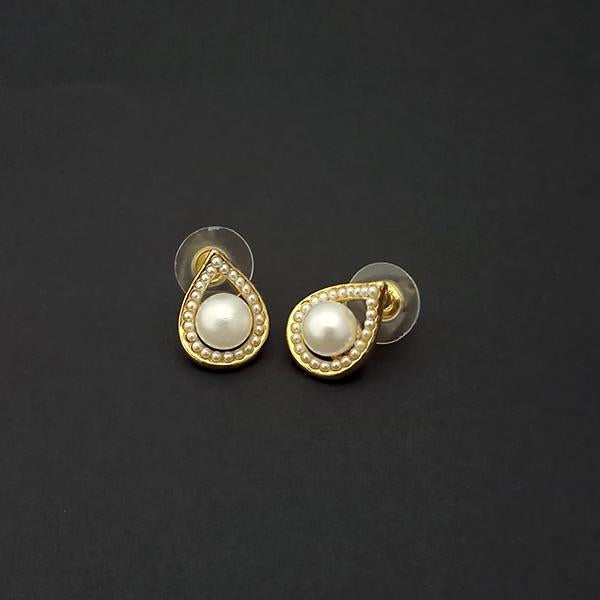 Kriaa Gold Plated Pearl Stud Earrings - 1310156