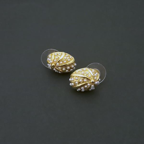 Kriaa Gold Plated Pearl Stud Earrings - 1310174