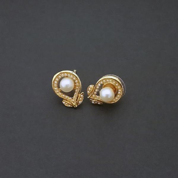 Kriaa Gold Plated Pearl Stud Earrings - 1310176