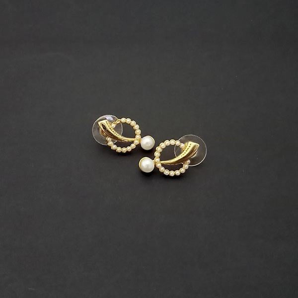 Kriaa Gold Plated Pearl Stud Earrings - 1310178