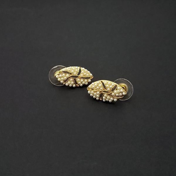 Kriaa Gold Plated Pearl Stud Earrings - 1310180