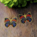 Urthn Gold Plated Multicolor Butterfly Dangler Earrings