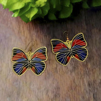 Urthn Gold Plated Multicolor Butterfly Dangler Earrings