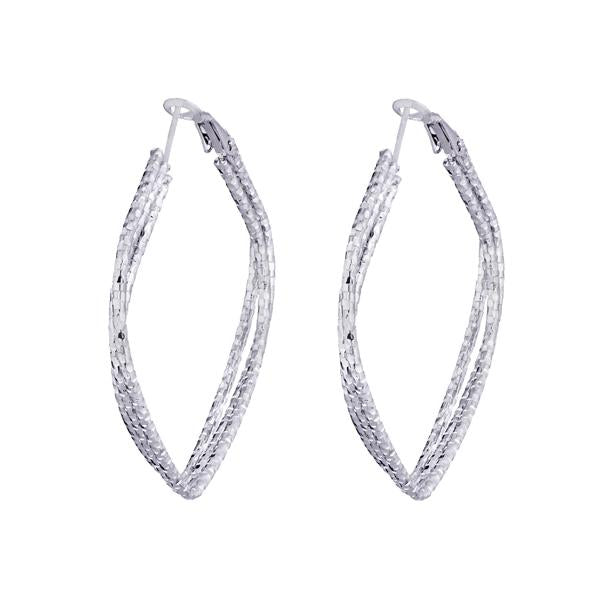 Kriaa Zinc Alloy Silver Plated Hoop Earrings - 1310201A