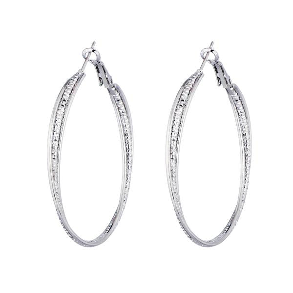 Kriaa Zinc Alloy Silver Plated Hoop Earrings - 1310202A