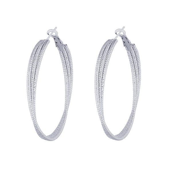 Kriaa Zinc Alloy Silver Plated Hoop Earrings - 1310204A