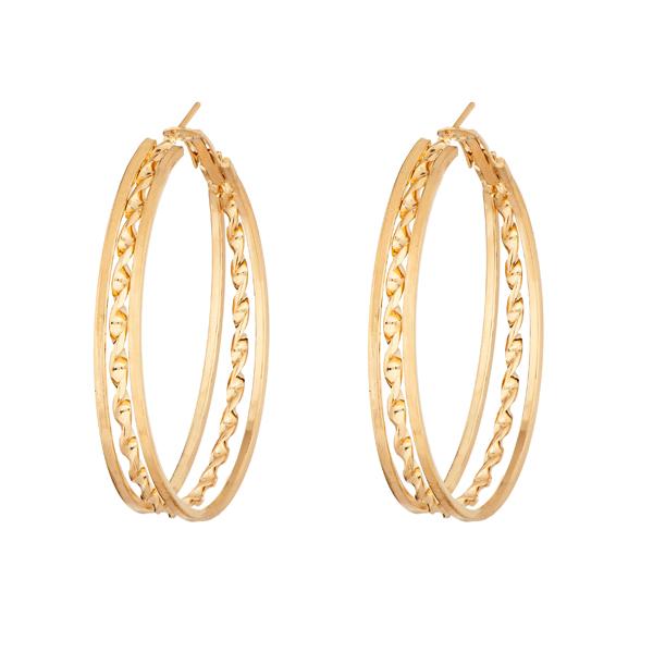 Kriaa Gold Plated Hoop Earrings - 1310205B