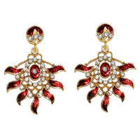 Kriaa Austrian Stone Gold Plated Meenakari  Dangler Earrings