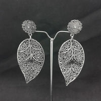 Jeweljunk Silver Plated  Leaf Design Dangler earrings