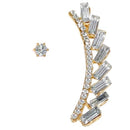 Urthn Gold Plated White Austrian Stone Ear Cuffs Earrings - 1310402
