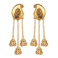 Kriaa Brown Austrian Stone Gold Plated Dangler Earrings - 1310559A