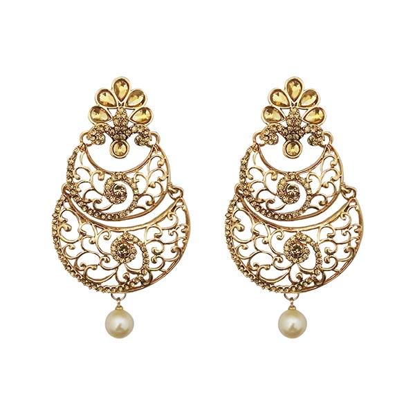 Kriaa Gold Plated Stone Dangler Earrings - 1310584