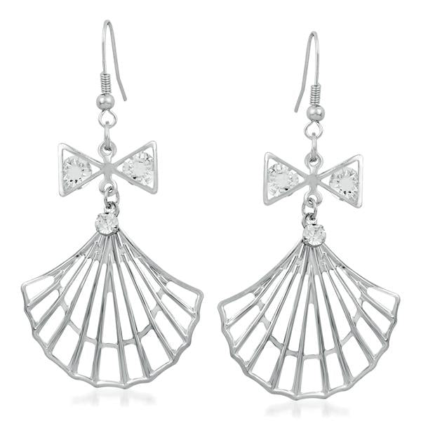 Urthn Silver Plated Stone Dangler Earrings - 1310605