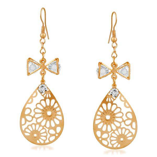 Urthn Stone Gold Plated Dangler Earrings - 1310608