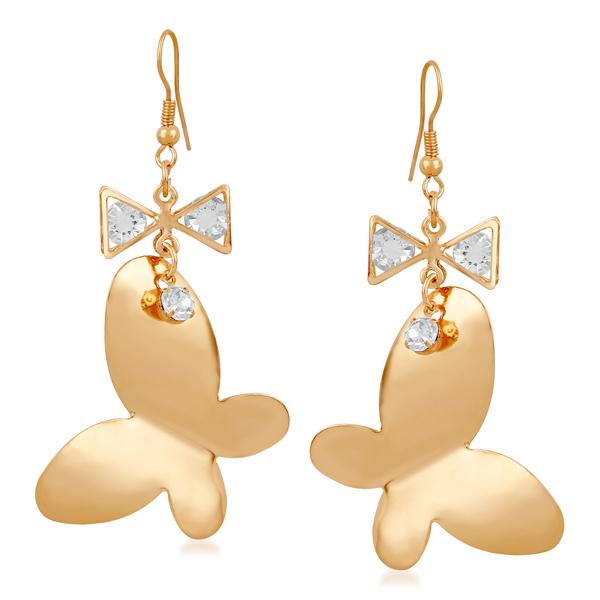 Urthn Gold Plated Stone Dangler Earrings - 1310612