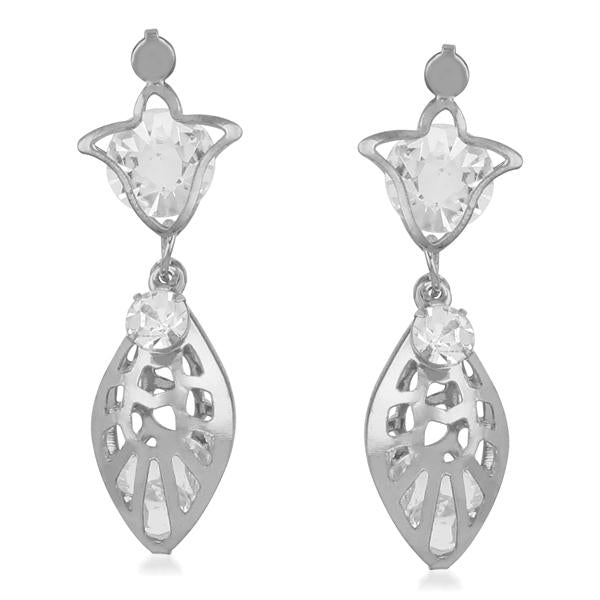 Urthn Stone Silver Plated Dangler Earrings - 1310615A