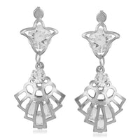 Urthn Stone Silver Plated Dangler Earrings - 1310617A