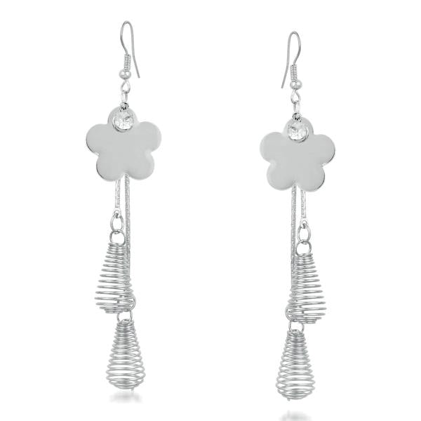 Urthn Stone Silver Plated Dangler Earrings - 1310620