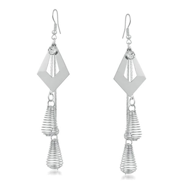 Urthn Stone Silver Plated Dangler Earrings - 1310622