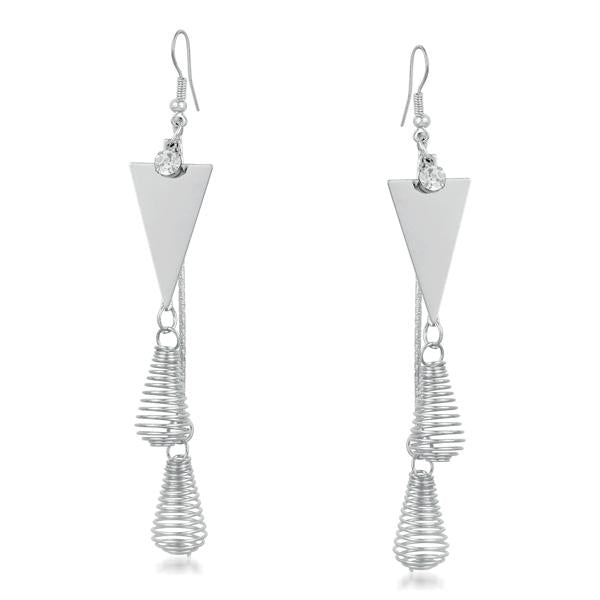 Urthn Silver Plated Stone Dangler Earrings - 1310623