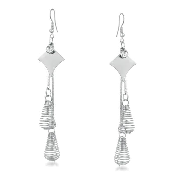 Urthn Stone Silver Plated Dangler Earrings - 1310624