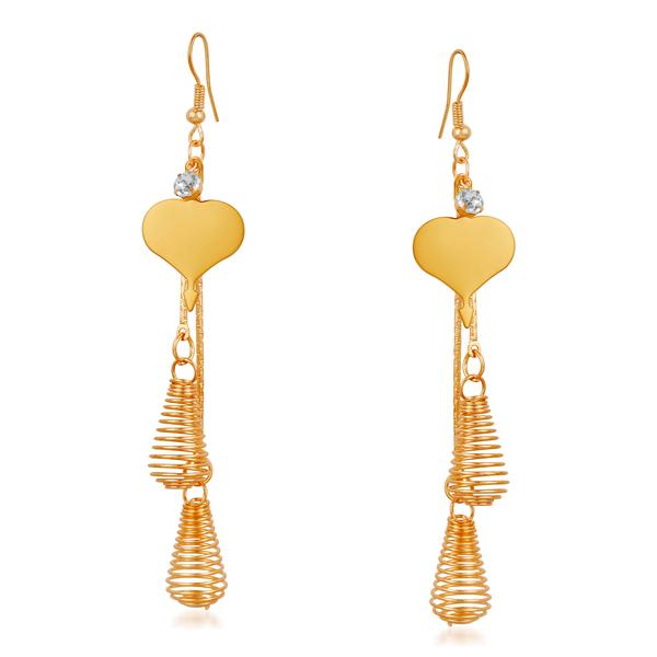 Urthn Stone Gold Plated Dangler Earrings - 1310626