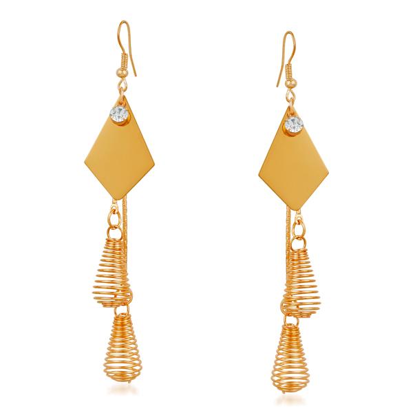 Urthn Stone Gold Plated Dangler Earrings - 1310628