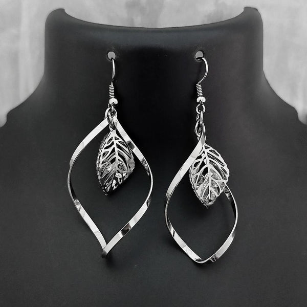 Kriaa Silver Plated Crystal Stone Dangler Earrings  - 1310647A