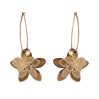 Urthn Gold Plated Flower Shape Dangler Earrings - 1310659A