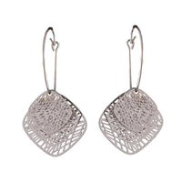 Urthn Silver Plated Square Shape Hoop Earrings - 1310665A
