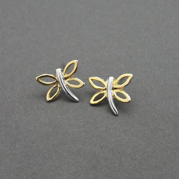 Urthn 2 Tone Plated Butterfly Design Assorted Stud Earrings - 1310711