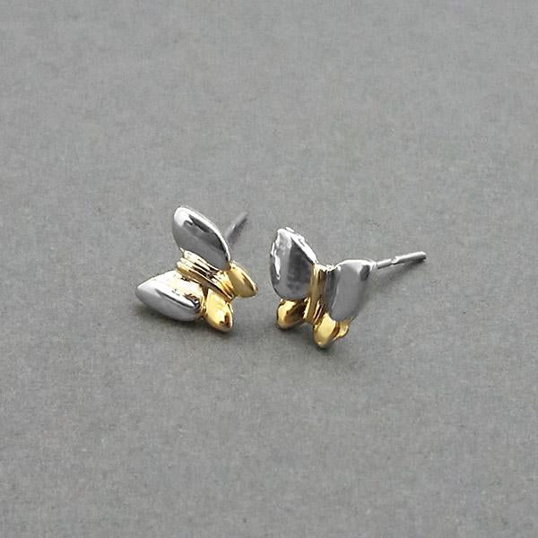 Urthn 2 Tone Plated Butterfly Design Assorted Stud Earrings - 1310713