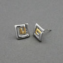 Urthn 2 Tone Plated Assorted Stud Earrings - 1310716