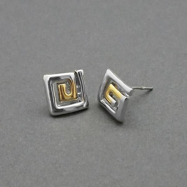 Urthn 2 Tone Plated Assorted Stud Earrings - 1310716