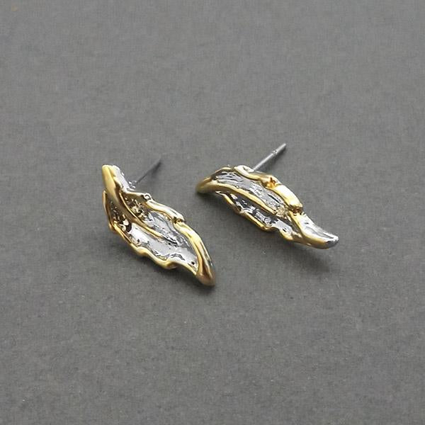 Urthn 2 Tone Plated Leaf Design Assorted Stud Earrings - 1310718
