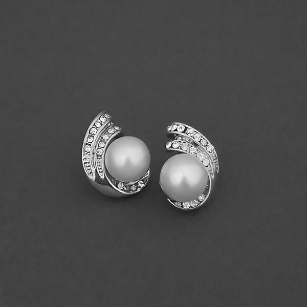 Kriaa Silver Plated White Austrian Stone Assorted Stud Earrings - 1310740