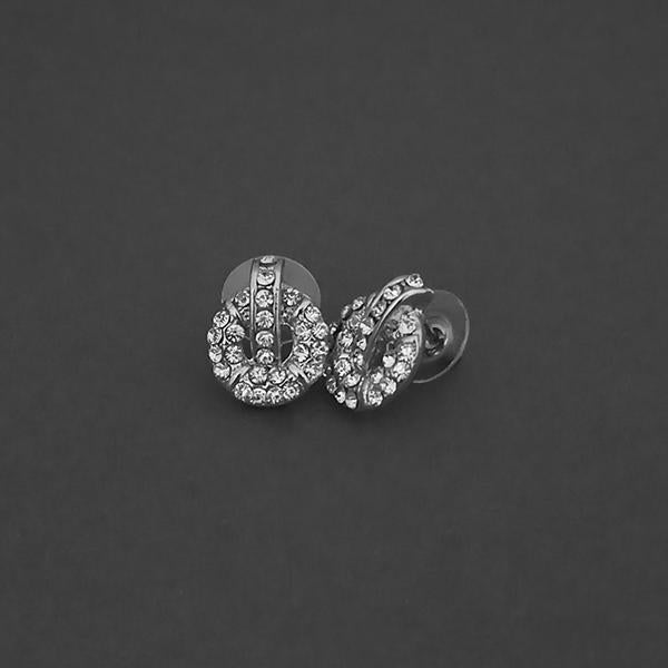 Kriaa Silver Plated White Austrian Stone Assorted Stud Earrings - 1310742